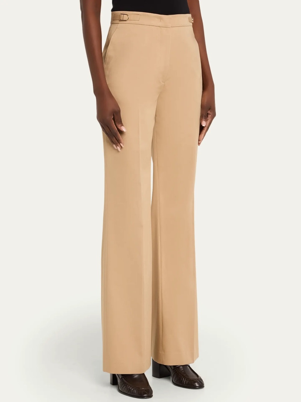 NWT Gabriela Hearst Camel Silk Vesta Wide Leg Tailored Trousers 38